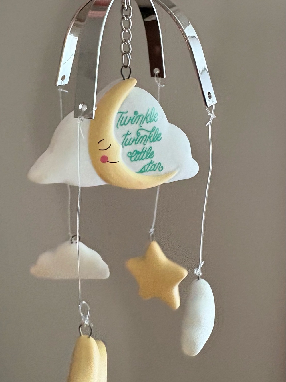 Hallmark Yellow Moon & White Cloud Baby Mobile